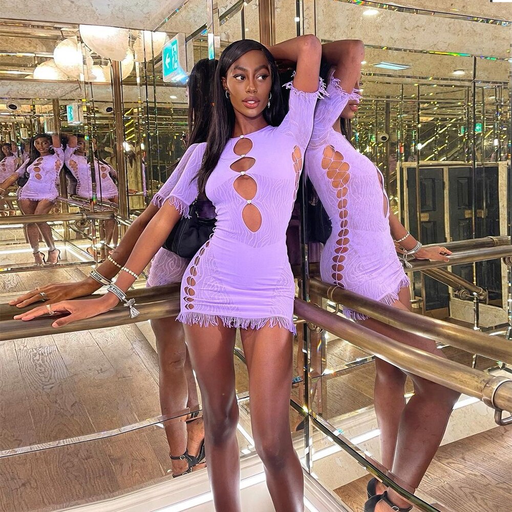 hirigin Cut Out Sexy Zebra Mesh Transparent Women's Mini Dress for Beach Holiday Night Club Party Bodycon Pencil Short Dresses